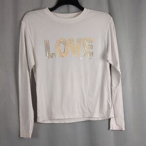 Spiritual‎ Gangster Cream Long Sleeve with Gold LOVE Graphic XS
